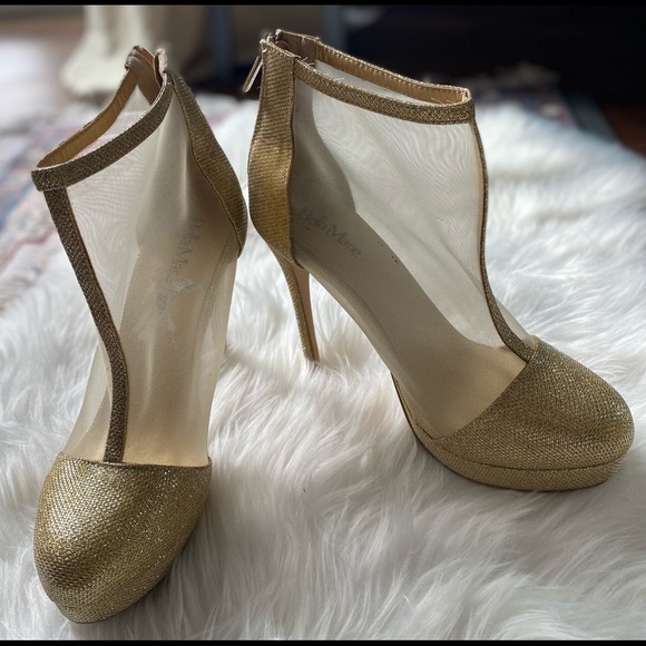 Gold Platform Ankle Boots - Picture 2 of 6